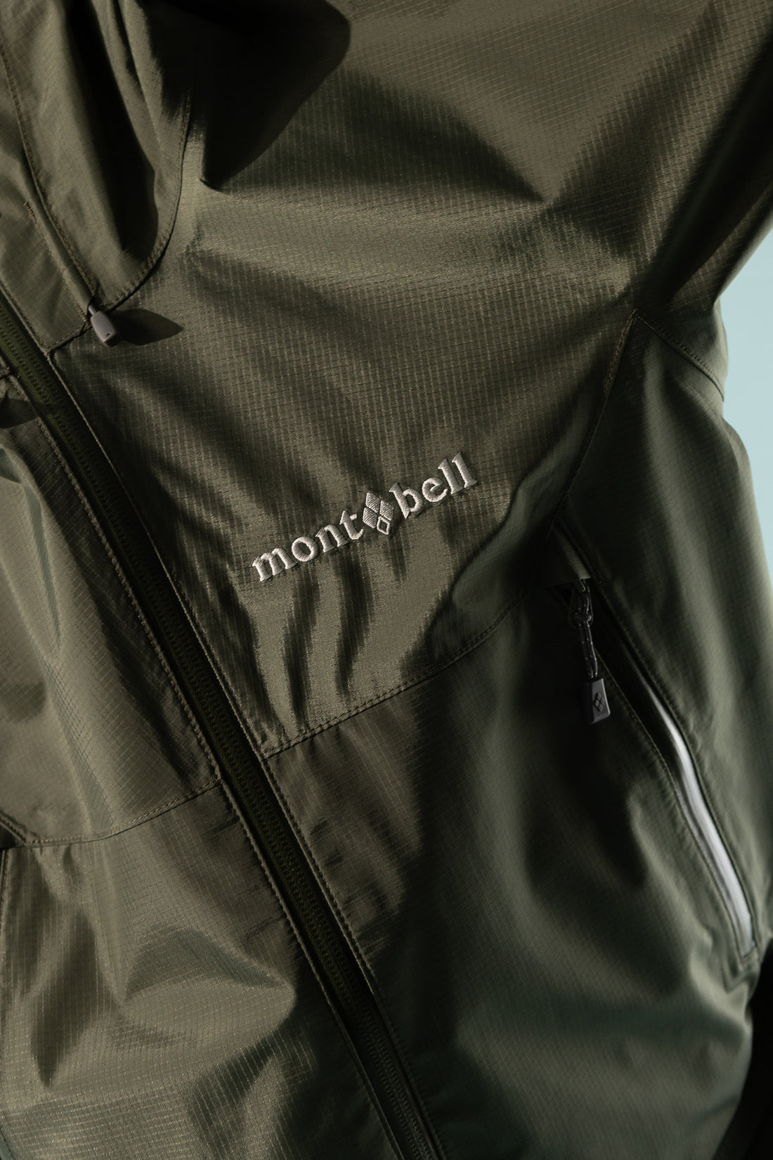 Montbell US Women's Rain Trekker Jacket in Khaki, view 2.