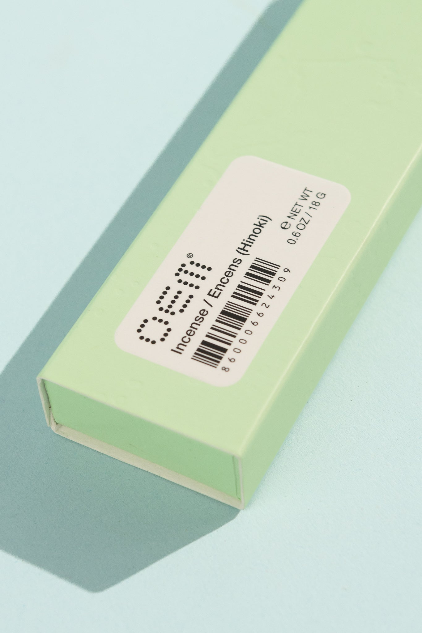 OEM Incense 50 Pack - Hinoki packaging displayed on a light blue background.