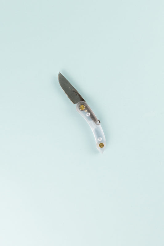 Stainless Peasant Knife Mini featuring a durable stainless blade and a crystal handle design on a light background.