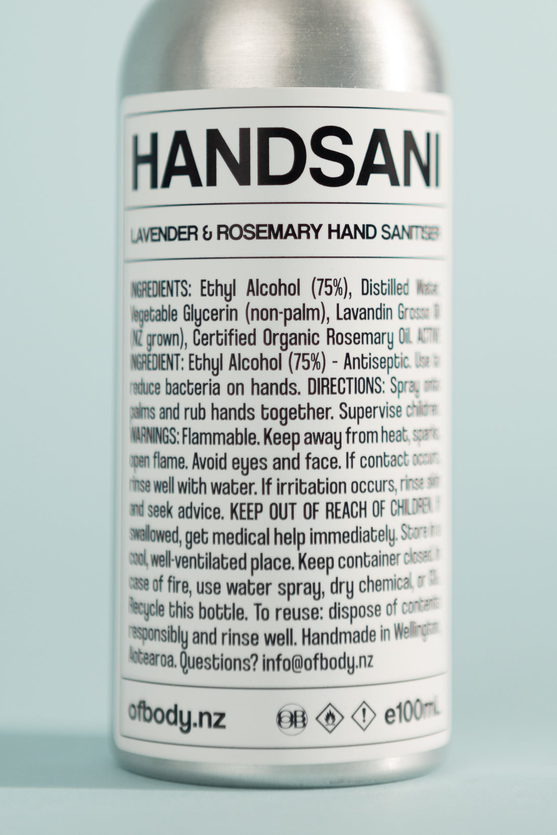 OF BODY HANDSANI Natural Hand Sanitiser - 100ml, view 4.
