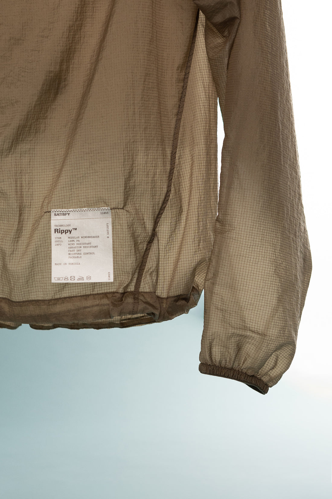 Satisfy Rippy™ Modular Windbreaker in Shitake, view 3.