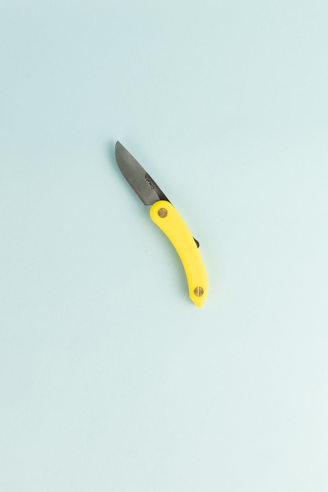 Peasant Knife Mini in yellow with a sturdy blade, showcasing handcrafted design from SVORD, ideal for functional use.