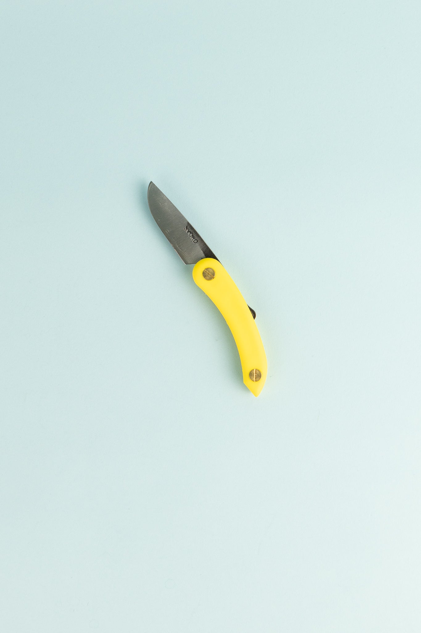 Peasant Knife Mini in yellow with a sturdy blade, showcasing handcrafted design from SVORD, ideal for functional use.