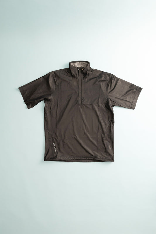 Mens The Orange Tee - True Black, ultralight weather protection shirt for trail running.