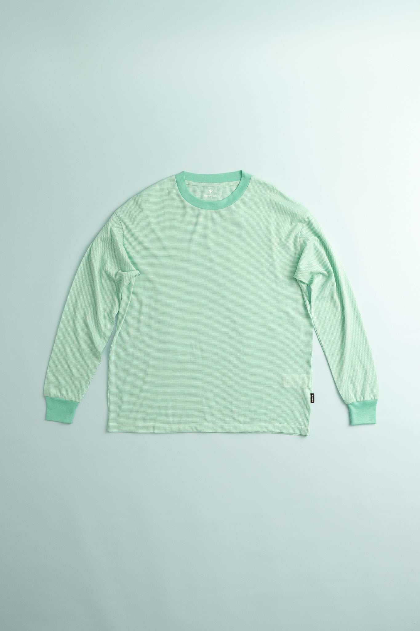 Wool Stripe L/S T-Shirt - Light Green