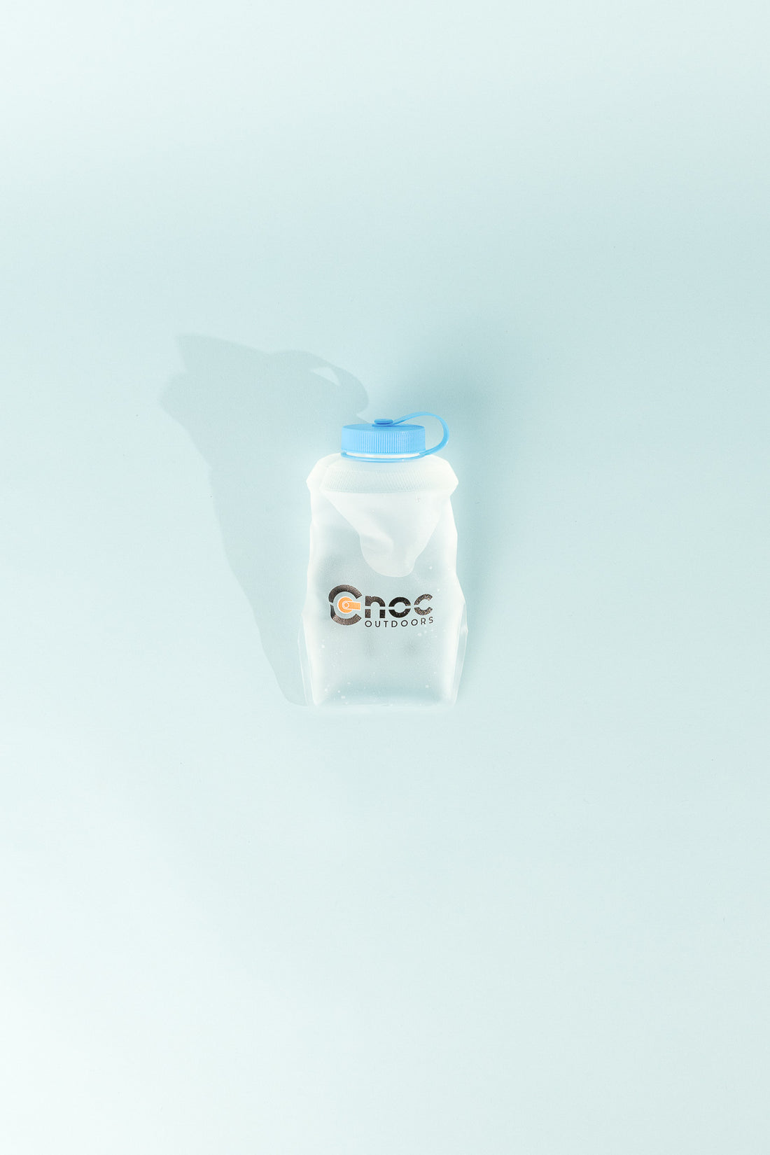 Hydriam 350ml Collapsible Flask with blue cap on a light background