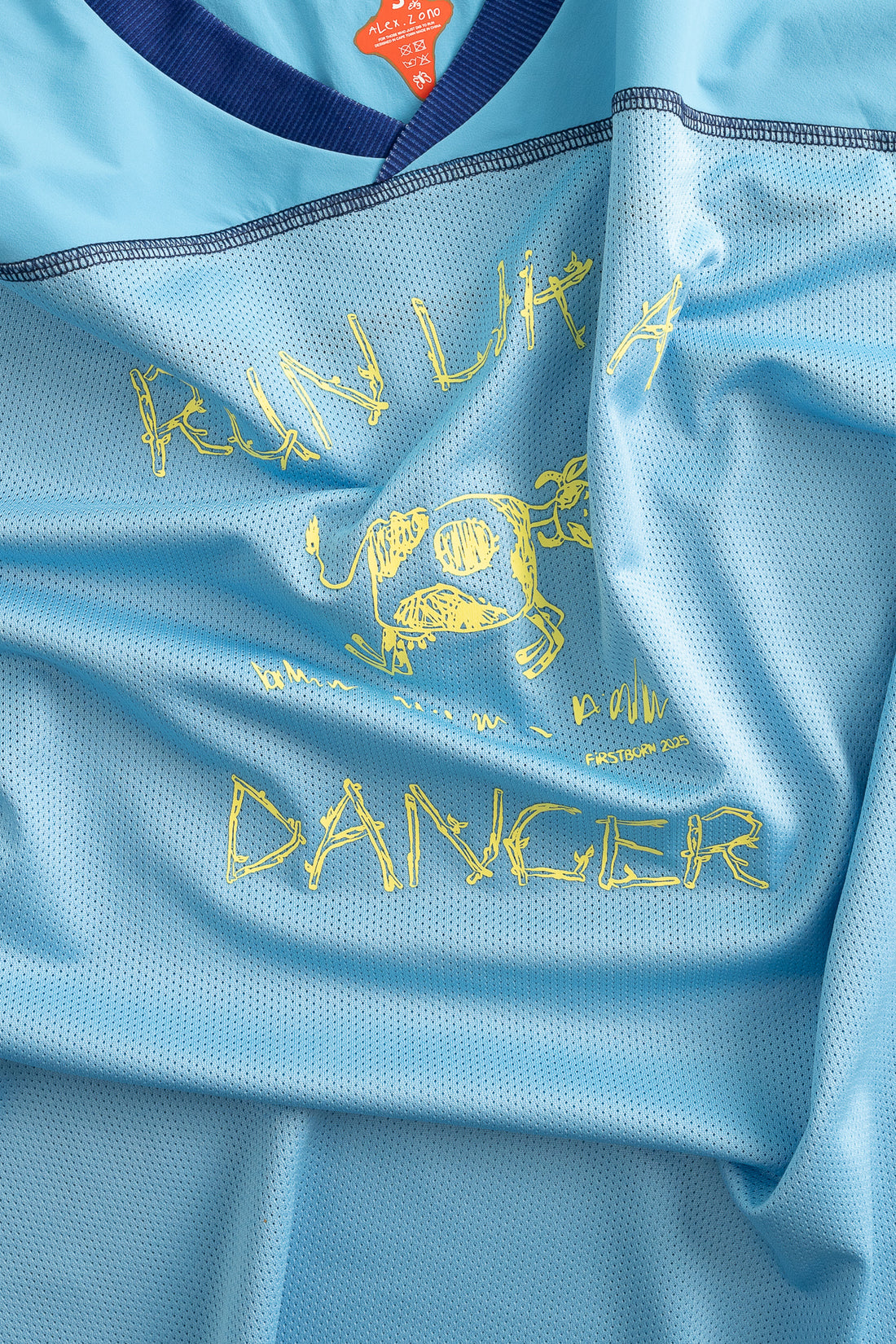 Alex Zono Cow Dancer Mesh Tee in Blue, view 4.