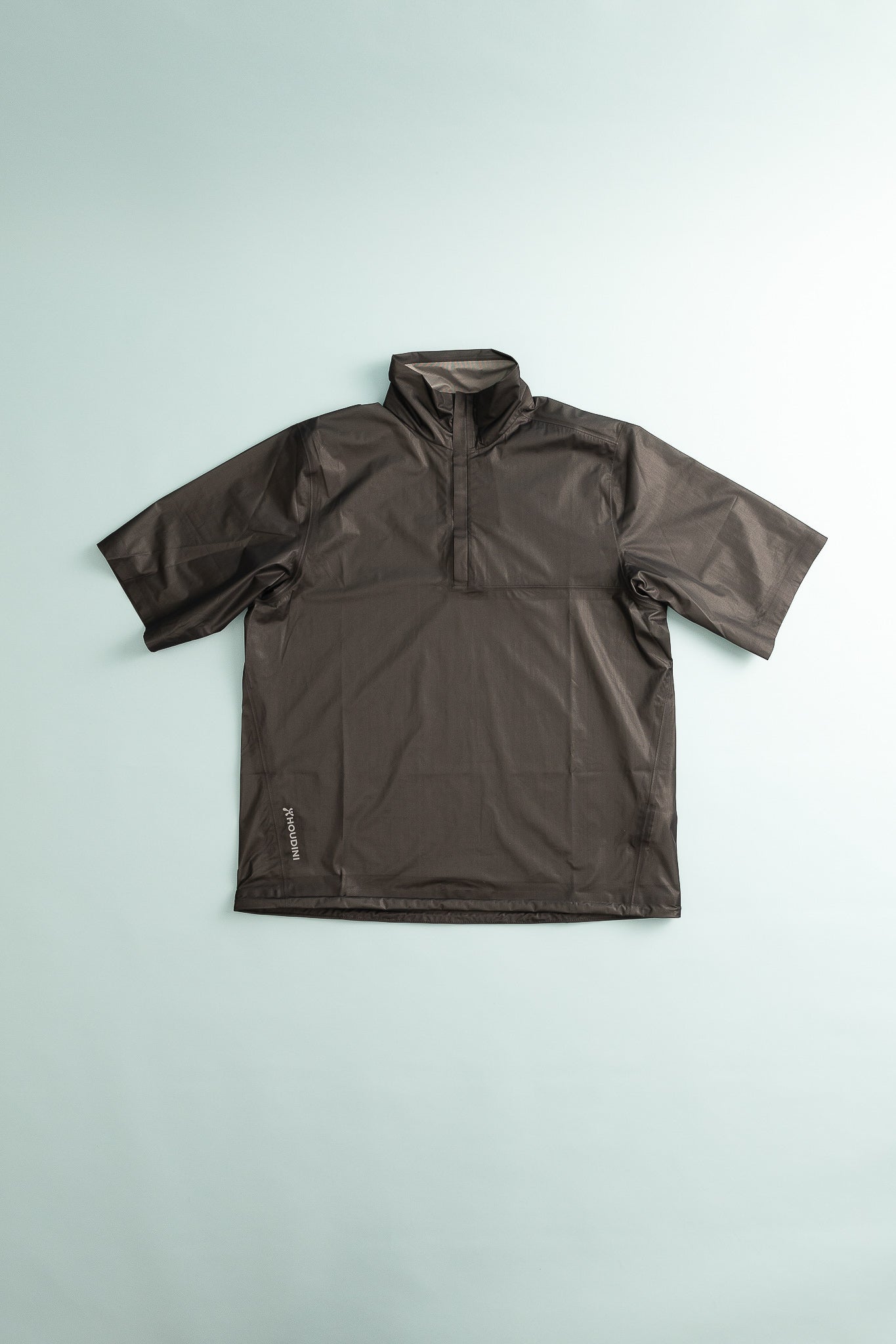Womens The Orange Tee - True Black ultralight shell garment for trail running and weather protection.