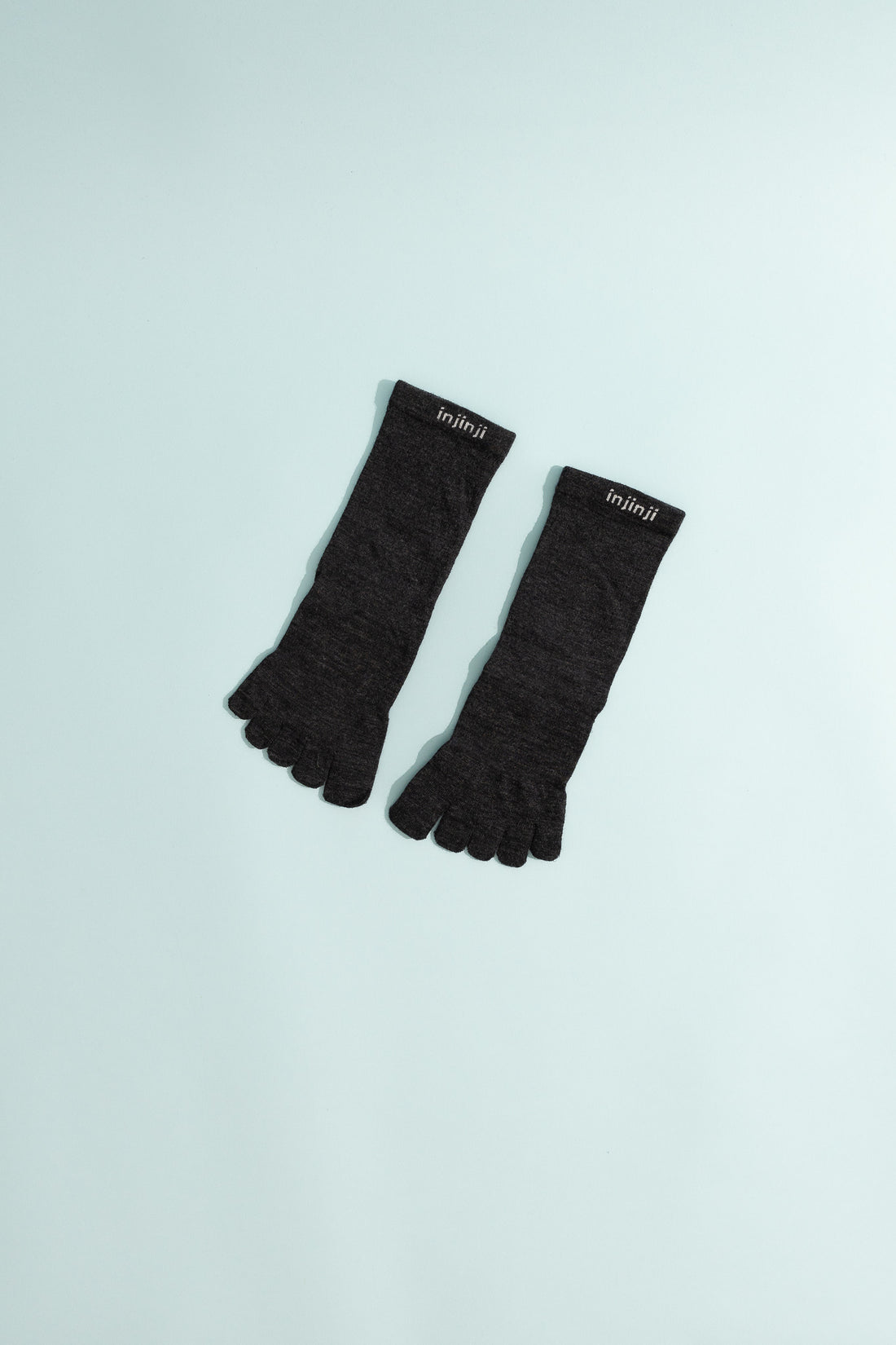 Injinji Wool Liner Toe Socks in Slate, view 1.