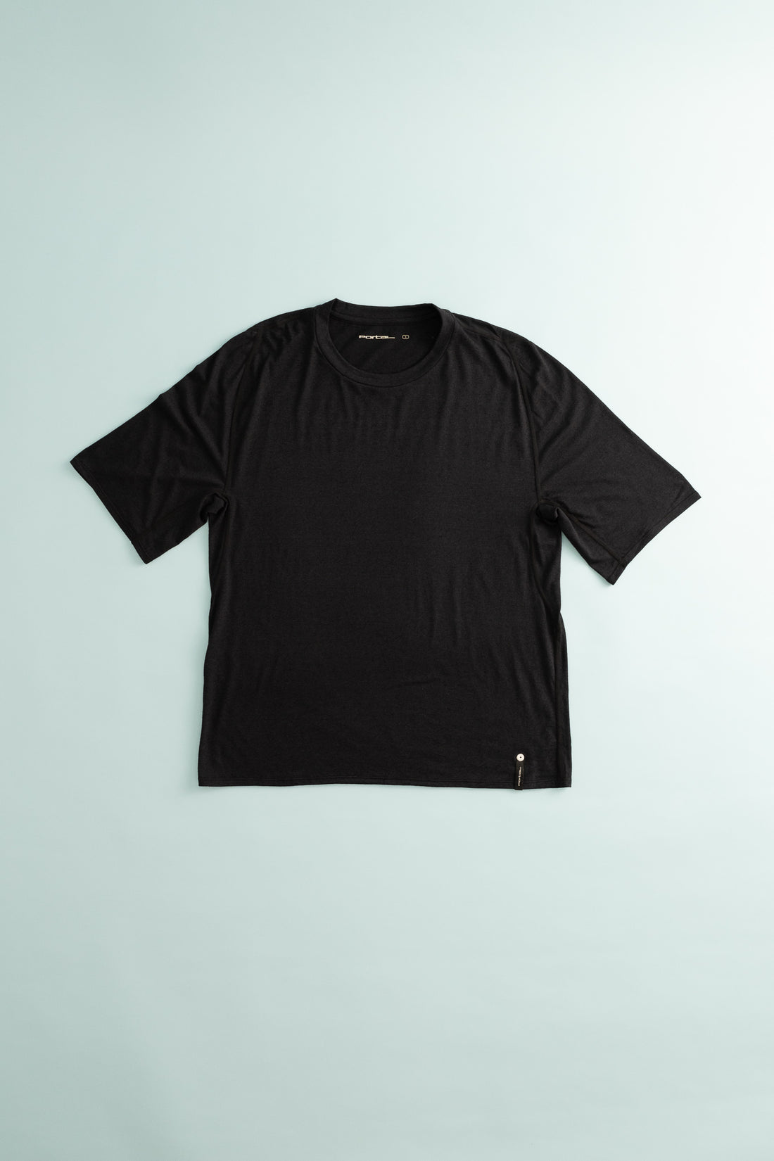 Portal Drift Merino Tee in Black Beauty, view 1.