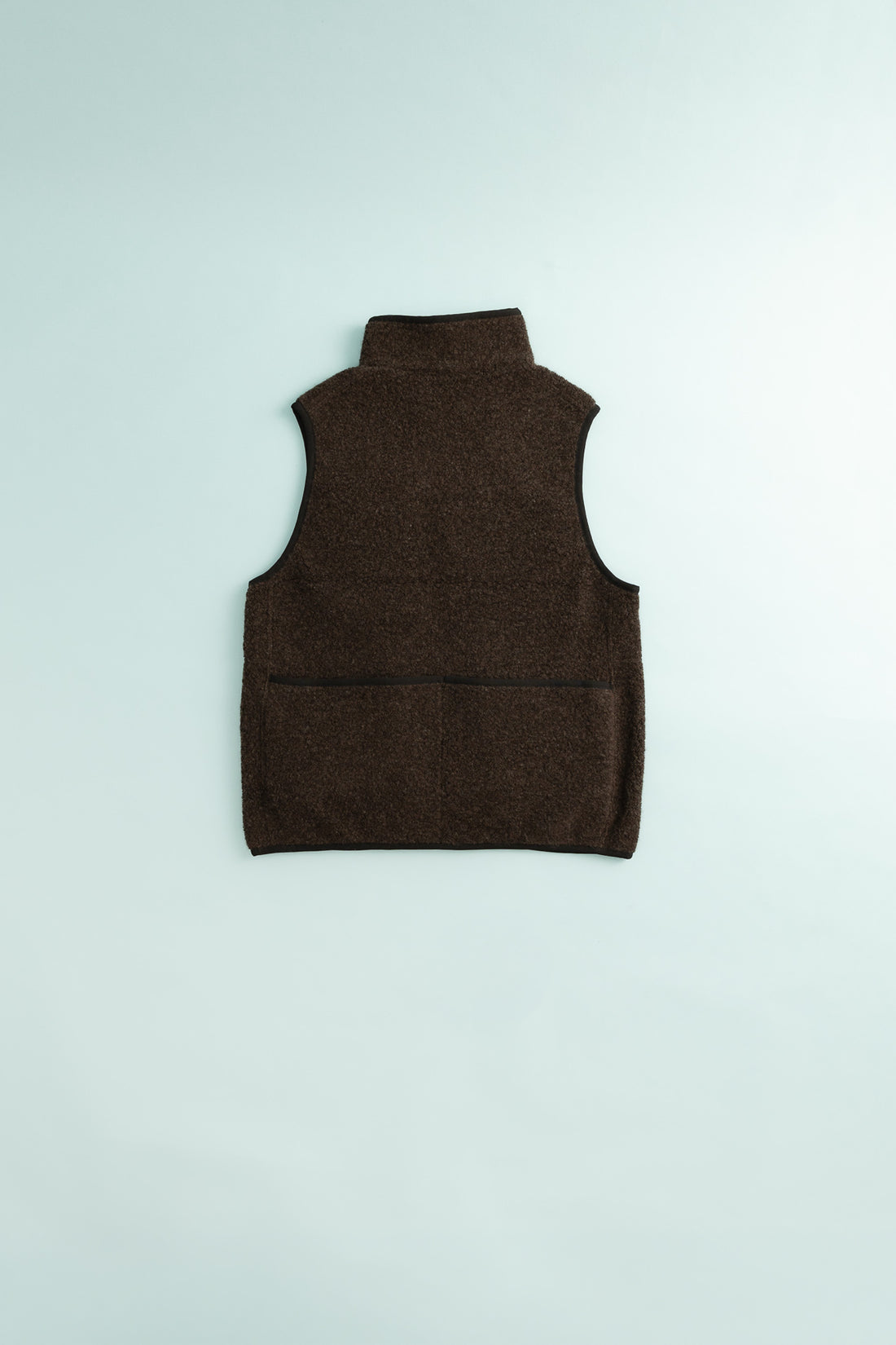 Recycled Wool Boa Vest - Dark Brown