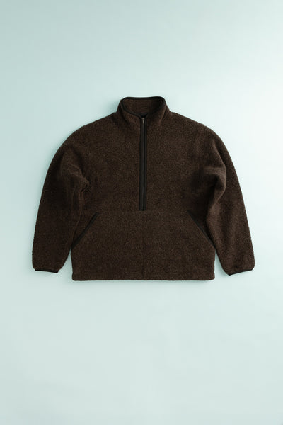 Recycled Wool Boa Pullover - Dark Brown