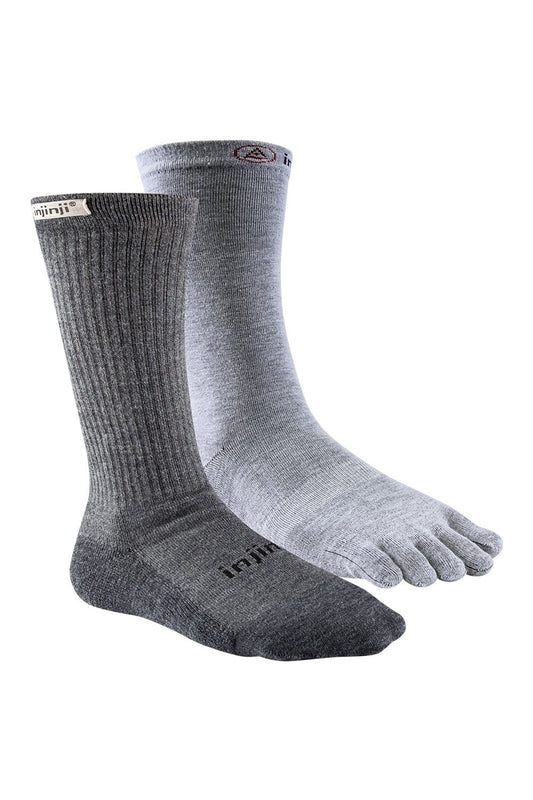 Injinji Mens Outdoor Hiker & Toe Sock Liner - Grey